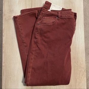 American Eagle Stretch Mom Jean, 16 Long, Burgundy